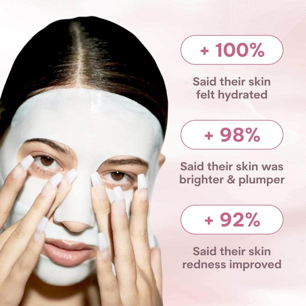 Quasi Bio-Collagen Face Mask Overnight – Hydrating Korean Sheet Mask – Niacinamide & Low Molecular Collagen – Firming & Smoothing Skincare for All Skin Types – 4 Masks