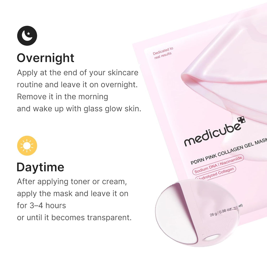 medicube Jelly Gel Mask with Salmon DNA PDRN Pink Collagen, Plump & Hydrate