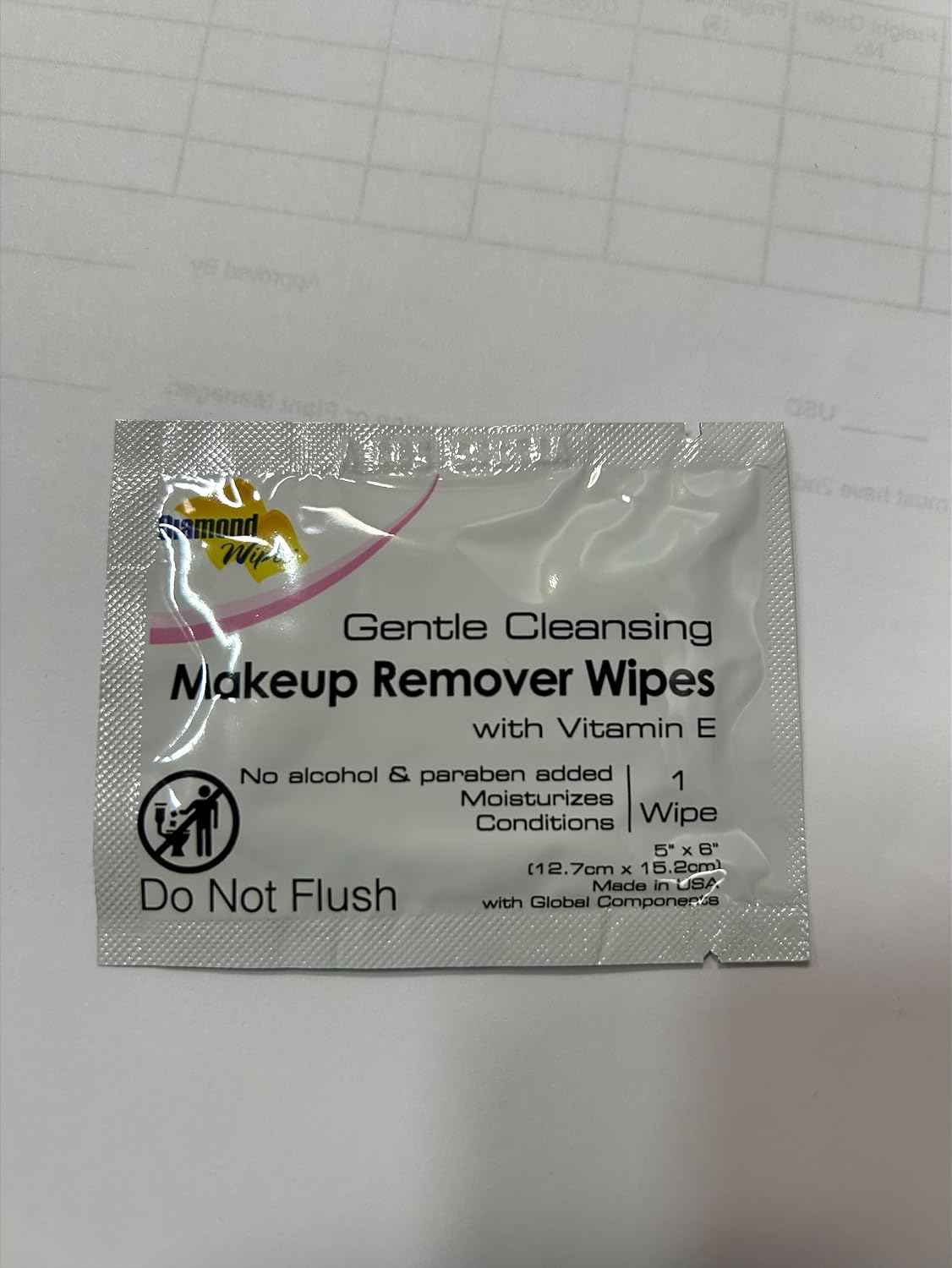 Diamond Wipes Face Cleansing & Waterproof Makeup Remover Wipes, 500 Count