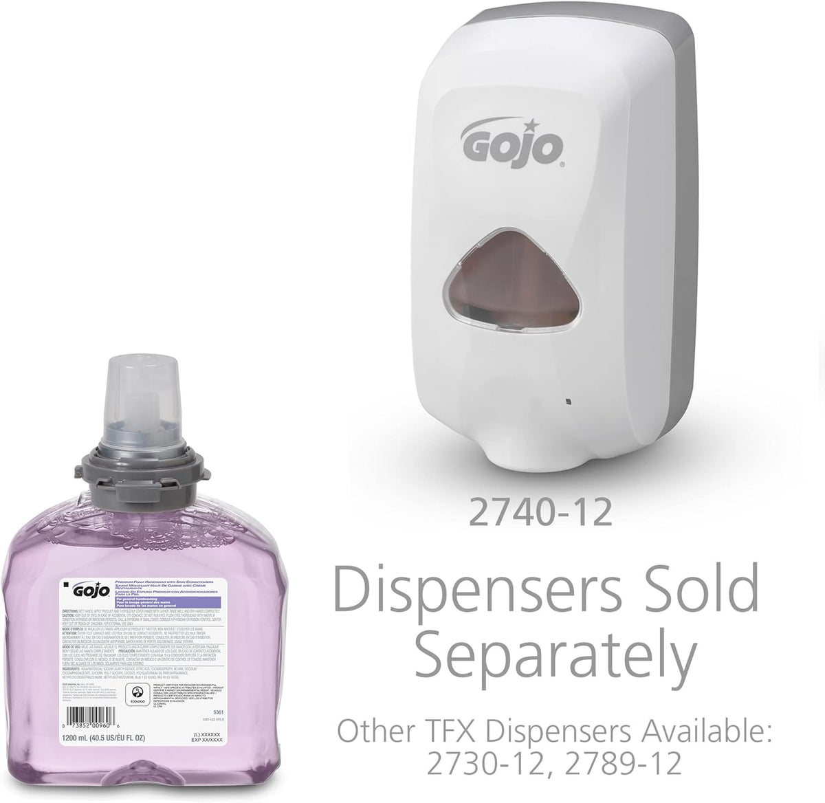 GOJO TFX Foam Soap Refill, Cranberry Scent, 2ct x 1200 mL - 5361-02