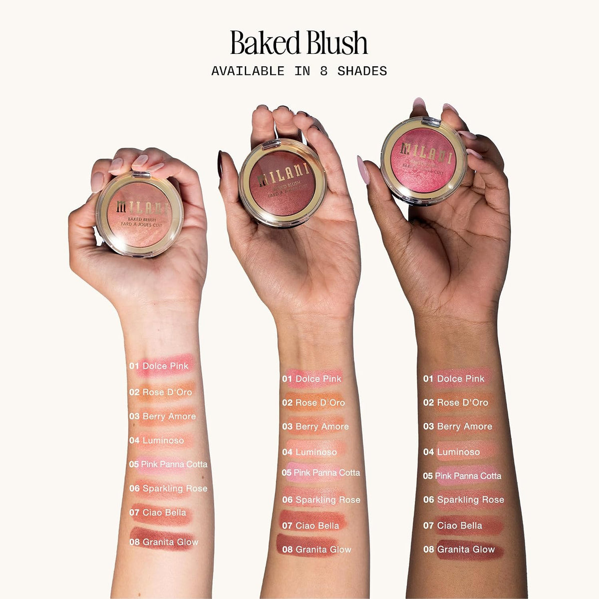 Milani Baked Blush, Makeup Powder Blush for Cheeks - Dolce Pink
