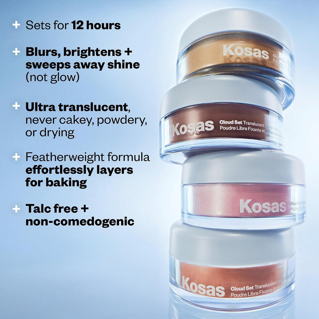 Kosas Cloud Set Talc-Free Loose Setting Face Powder, Ultra Sheer Pink