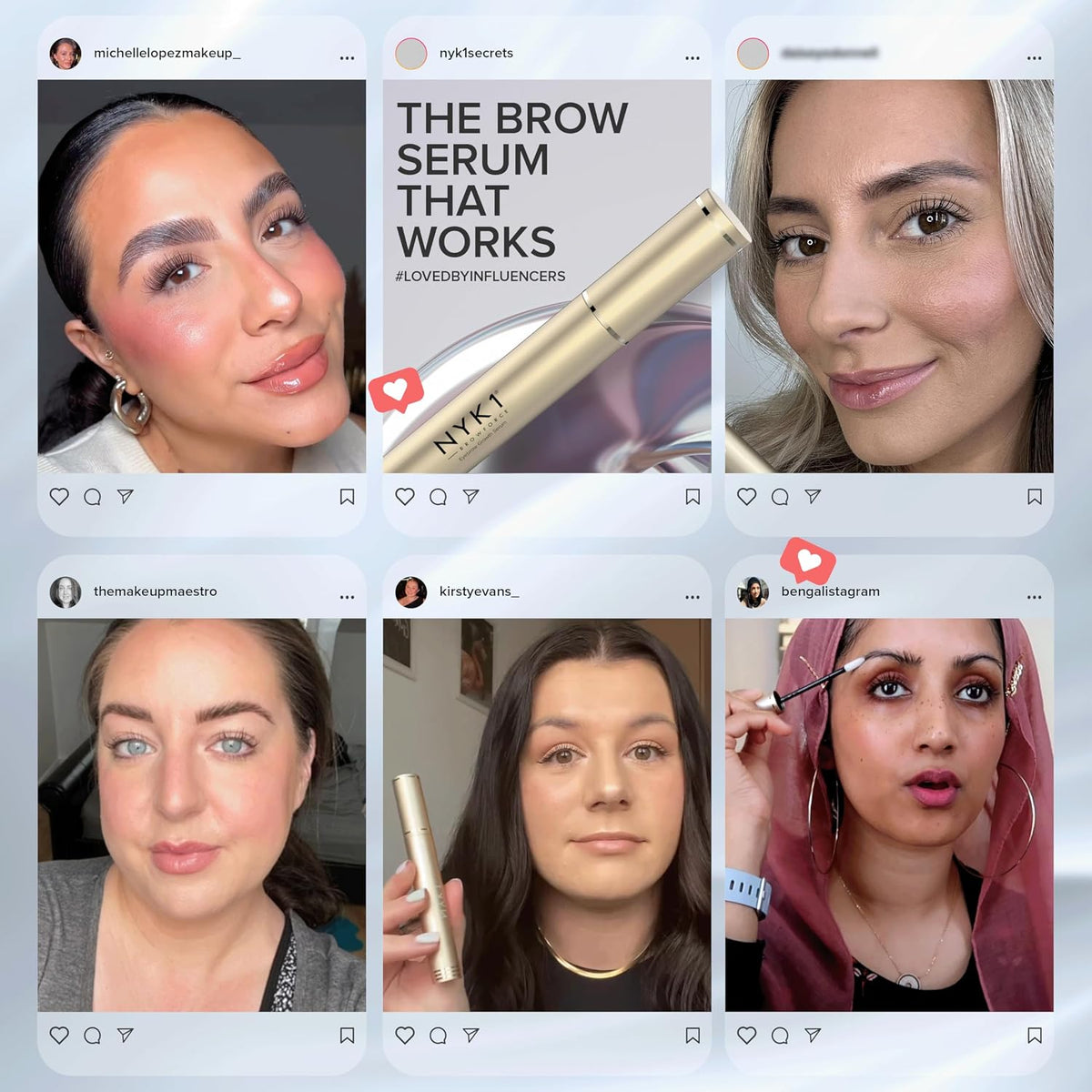 NYK1 CONCENTRATED Eyebrow Growth Serum For Fuller, Thicker Brows | XL - 8ml | BrowForce Brow Growth Serum for Sparse & Overplucked Eyebrows - Advanced Regrowth Formula for Visible, Long-Lasting Results