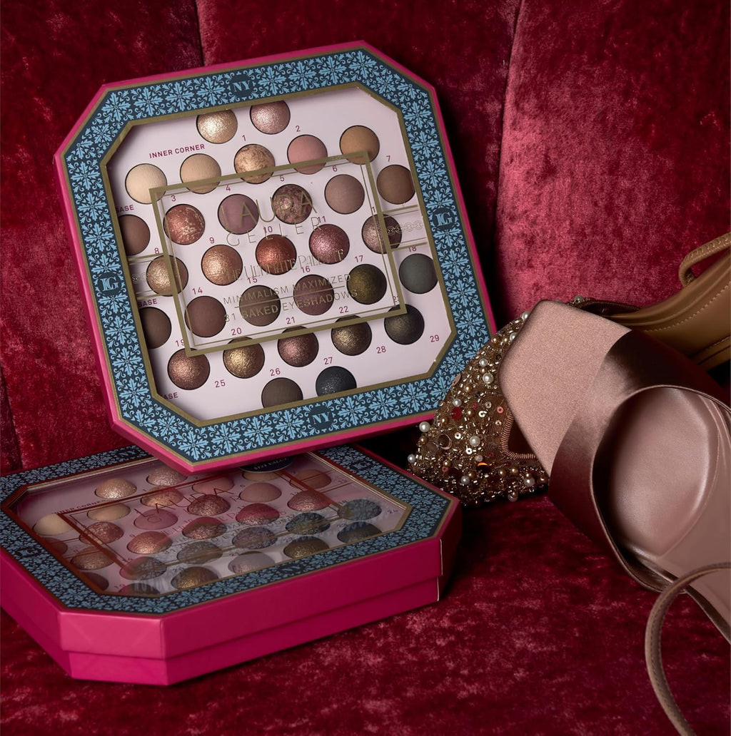 LAURA GELLER NEW YORK Ultimate Essentials - The Ultimate Palette 31 Baked Eyeshadows Minimalism Maximized + Shadow Skills 4PC Eye Brush Set